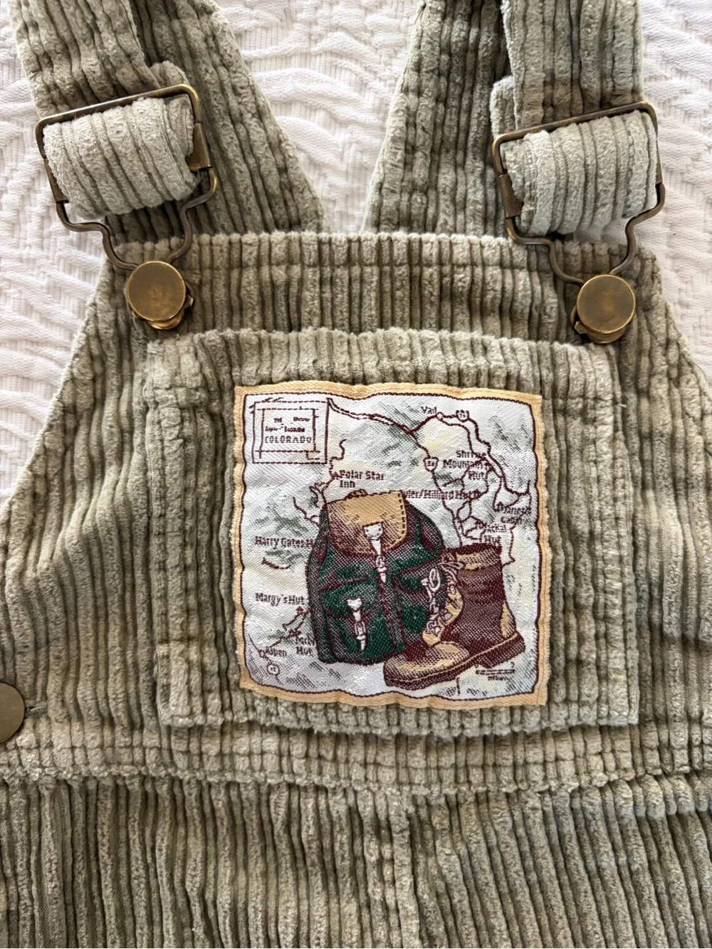 Vintage Oshkosh B’Gosh Green Corduroy Colorado Hiking Overalls